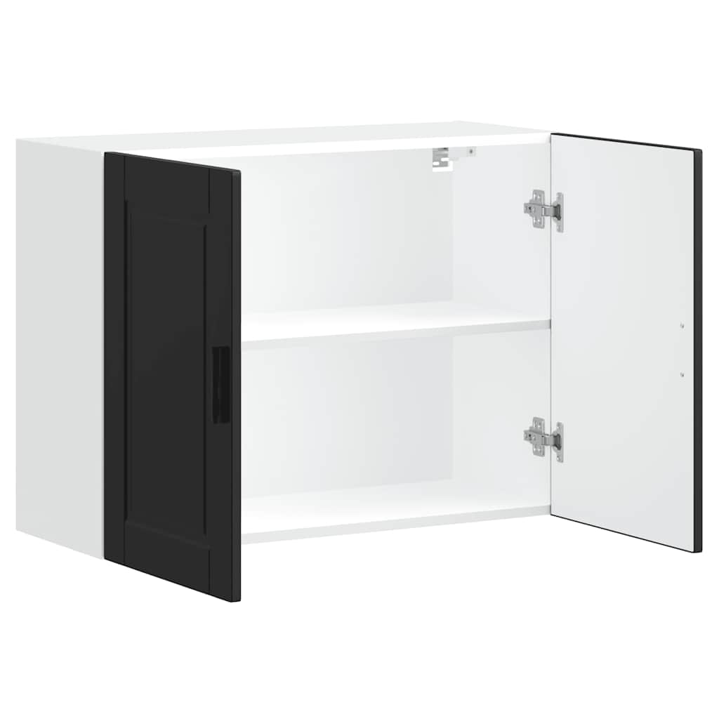 vidaXL Armoire haute de cuisine Porto Noir Bois d'ingénierie
