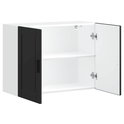 vidaXL Armoire haute de cuisine Porto Noir Bois d'ingénierie