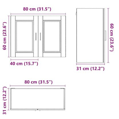 vidaXL Armoire haute de cuisine Porto Noir Bois d'ingénierie