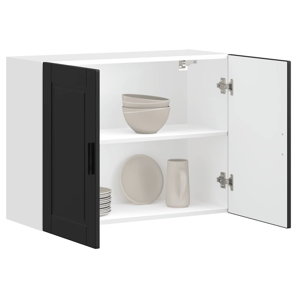 vidaXL Armoire haute de cuisine Porto Noir Bois d'ingénierie