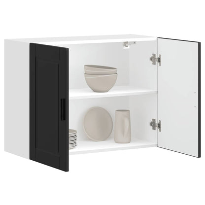 vidaXL Armoire haute de cuisine Porto Noir Bois d'ingénierie