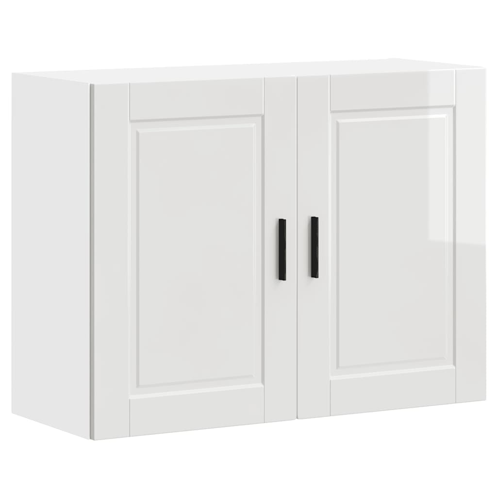 vidaXL Meuble haut de cuisine Porto blanc brillant en bois d'ingénierie