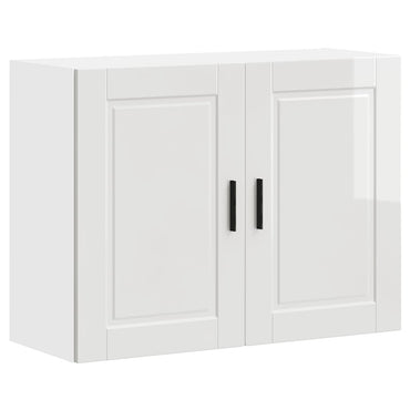 vidaXL Meuble haut de cuisine Porto blanc brillant en bois d'ingénierie