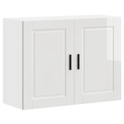 vidaXL Meuble haut de cuisine Porto blanc brillant en bois d'ingénierie