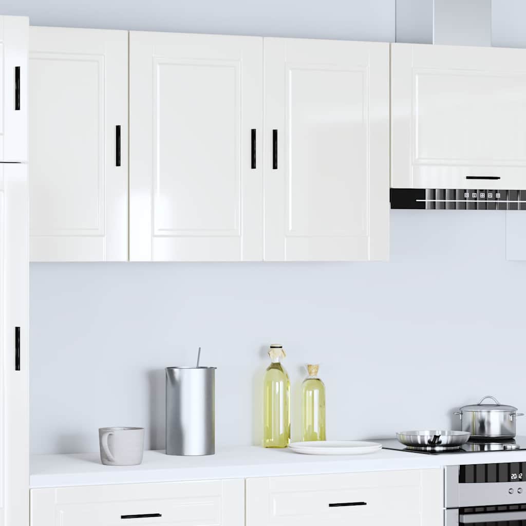 vidaXL Meuble haut de cuisine Porto blanc brillant en bois d'ingénierie