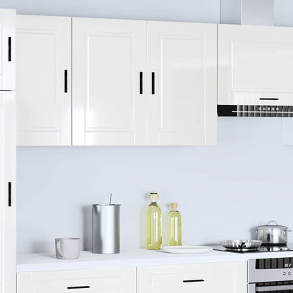 vidaXL Meuble haut de cuisine Porto blanc brillant en bois d'ingénierie