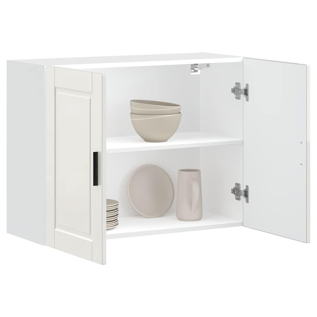 vidaXL Meuble haut de cuisine Porto blanc brillant en bois d'ingénierie