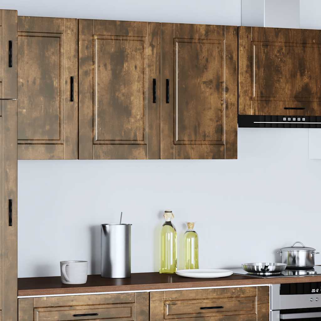 vidaXL Meuble haut de cuisine Porto en bois d'ingénierie chêne fumé