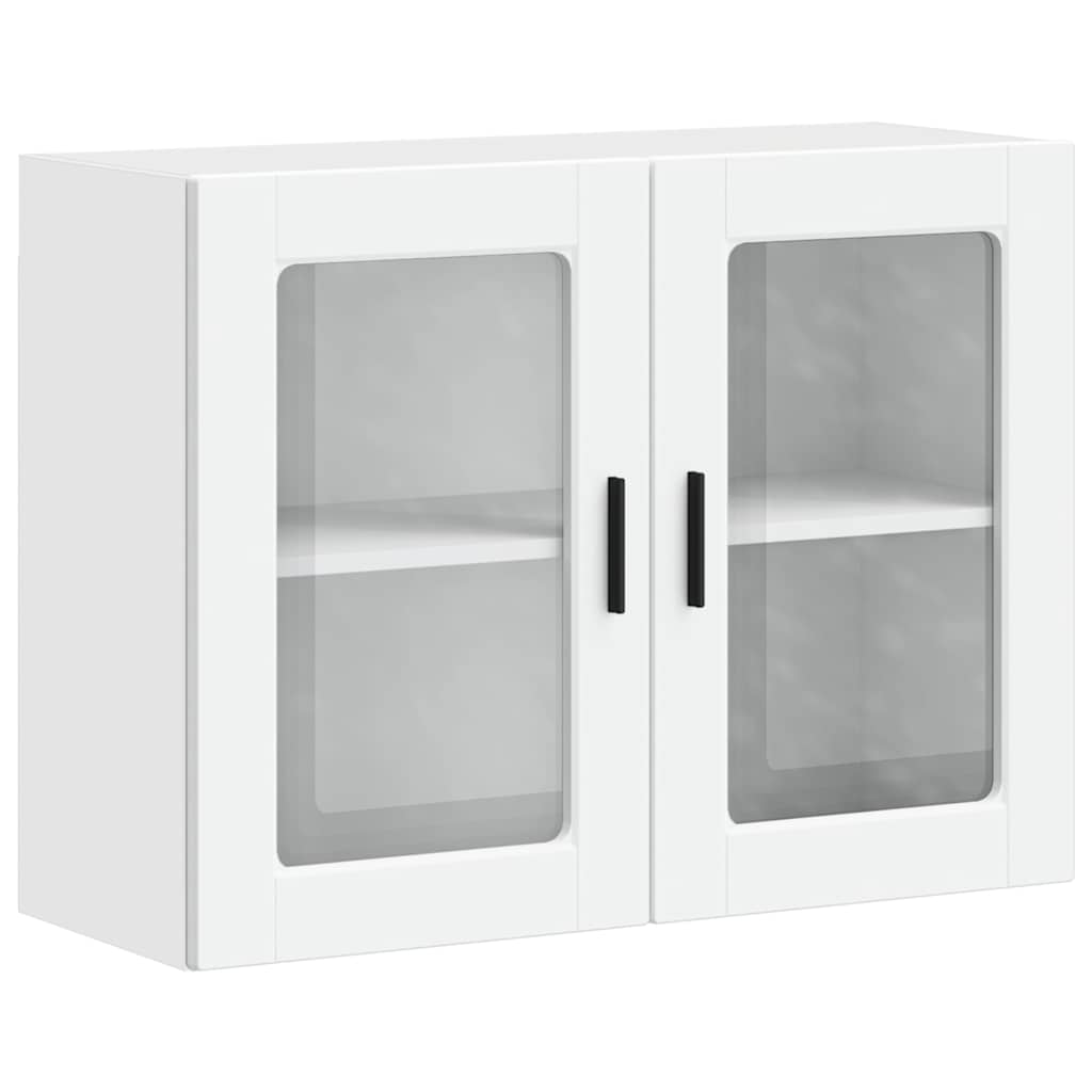 vidaXL Meuble haut de cuisine avec porte vitrée Porto Blanc