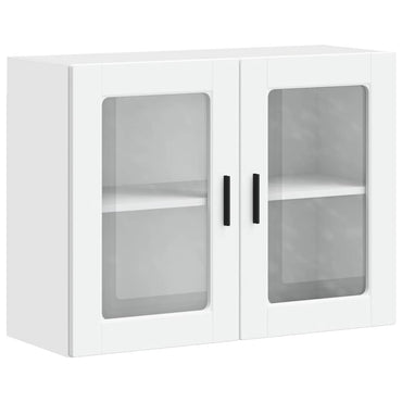 vidaXL Meuble haut de cuisine avec porte vitrée Porto Blanc