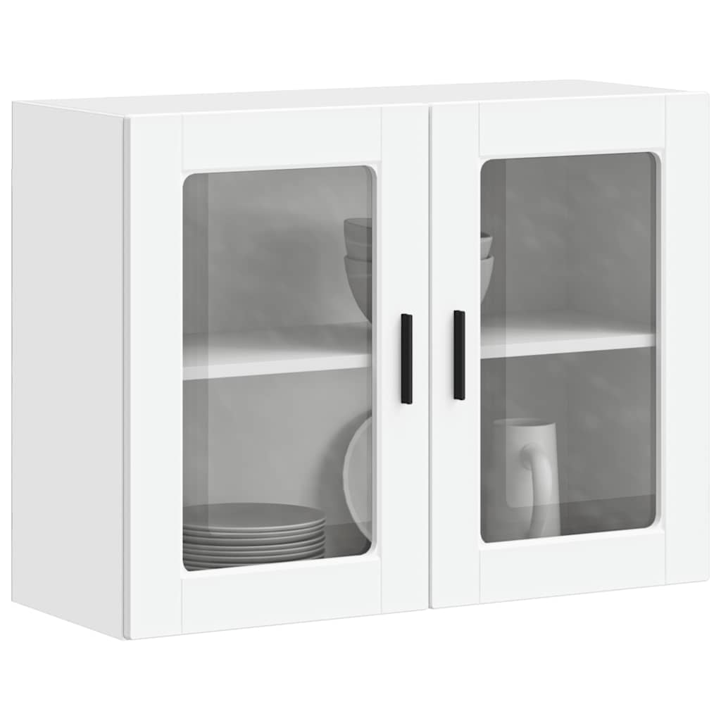 vidaXL Meuble haut de cuisine avec porte vitrée Porto Blanc