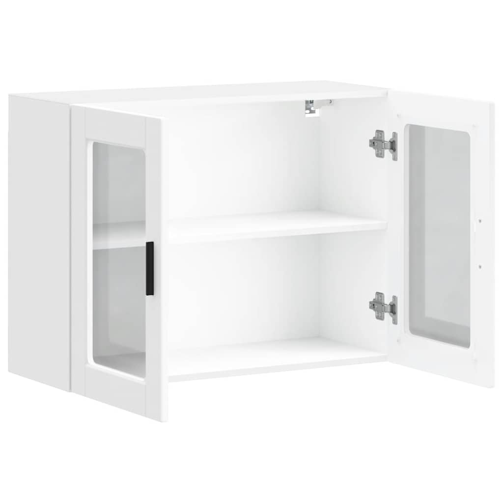 vidaXL Meuble haut de cuisine avec porte vitrée Porto Blanc