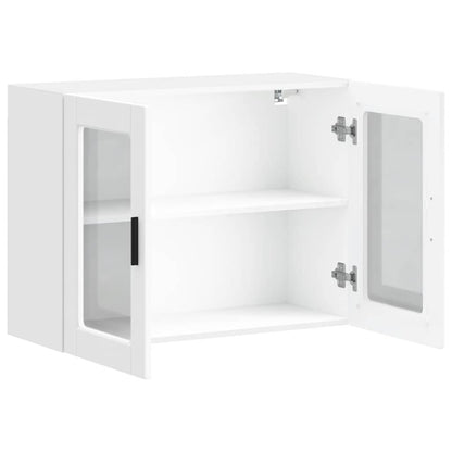 vidaXL Meuble haut de cuisine avec porte vitrée Porto Blanc