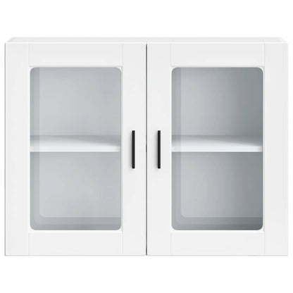 vidaXL Meuble haut de cuisine avec porte vitrée Porto Blanc