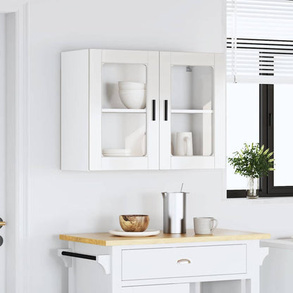vidaXL Armoire haute de cuisine avec porte vitrée Porto Blanc brillant