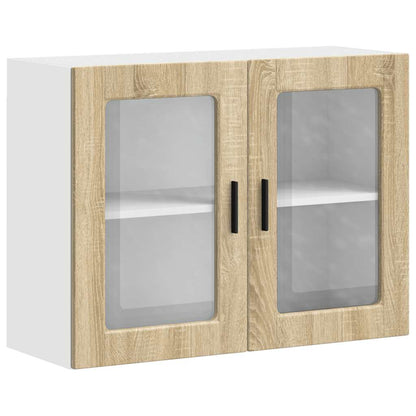 vidaXL Küchen-Hängeschrank mit Glastür Porto Sonoma-Eiche