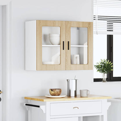 vidaXL Küchen-Hängeschrank mit Glastür Porto Sonoma-Eiche