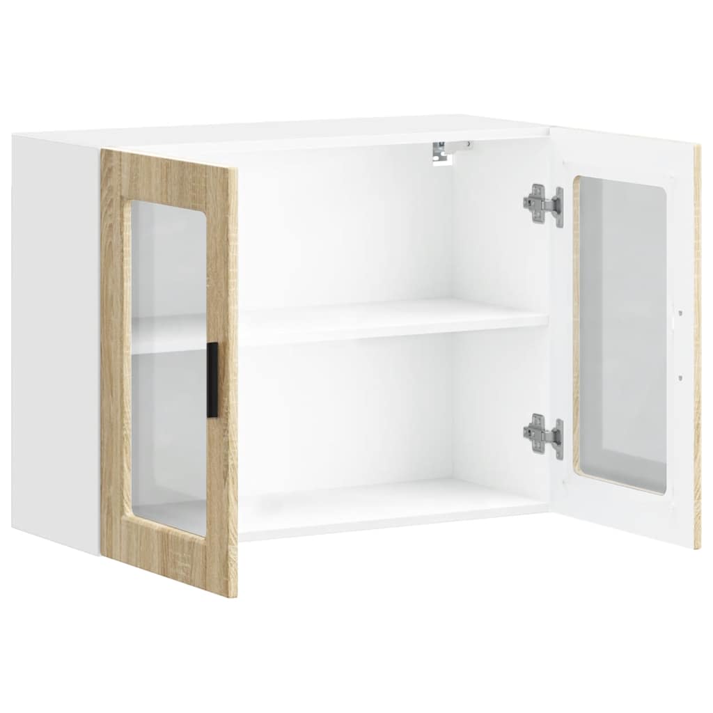 vidaXL Küchen-Hängeschrank mit Glastür Porto Sonoma-Eiche