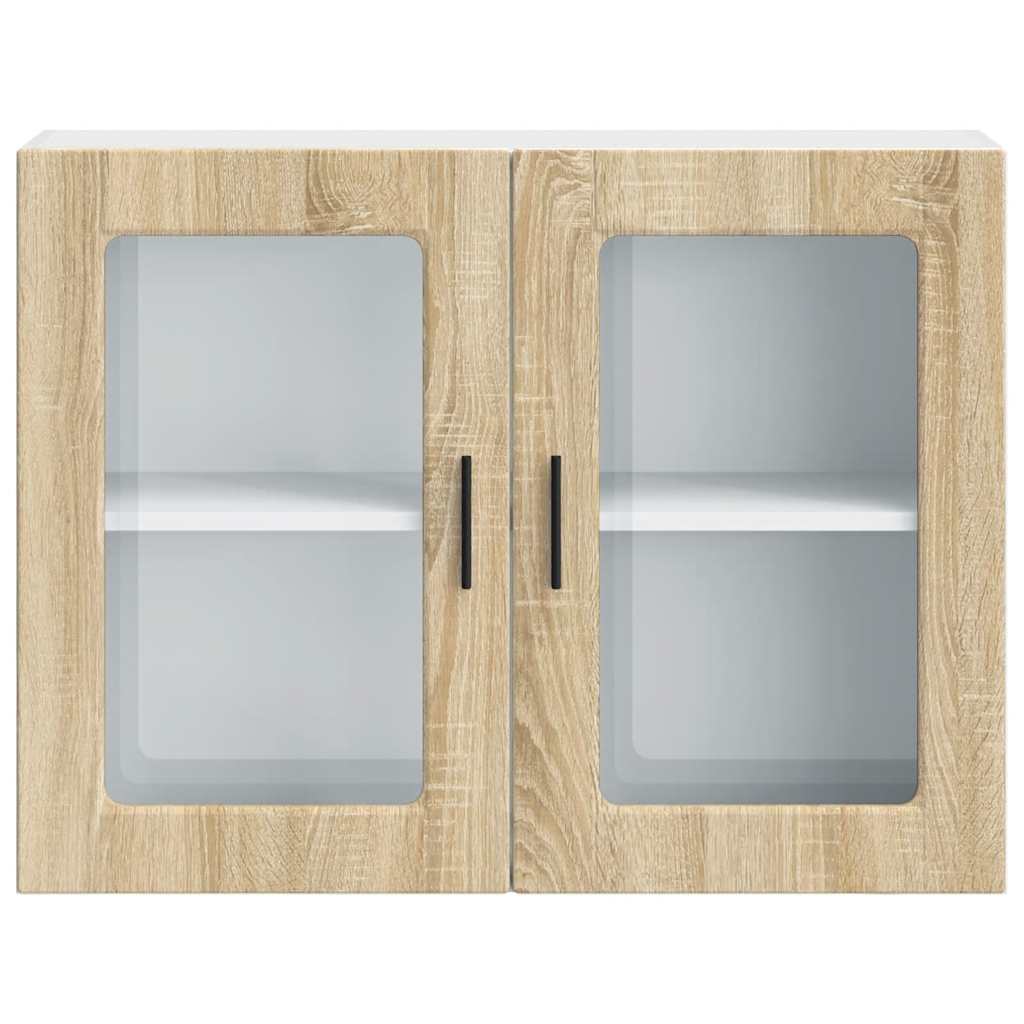 vidaXL Küchen-Hängeschrank mit Glastür Porto Sonoma-Eiche