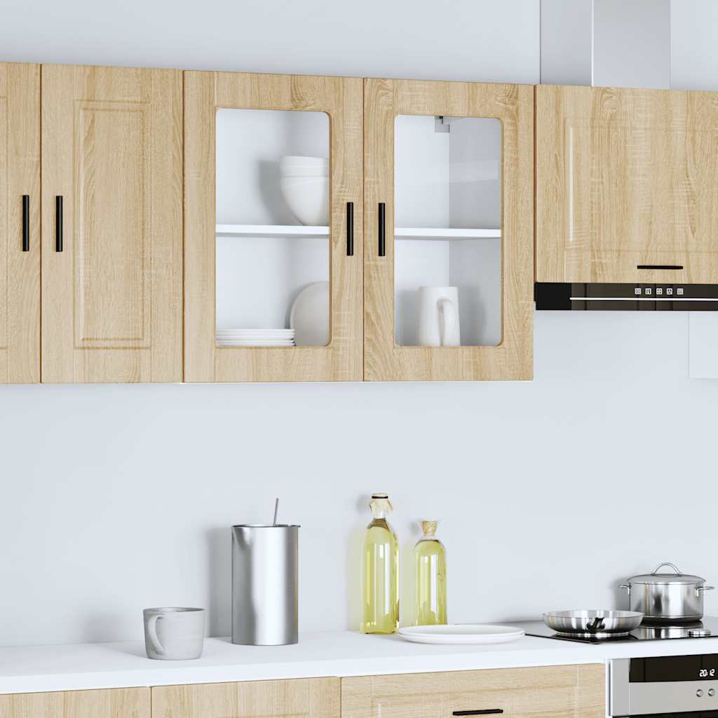 vidaXL Küchen-Hängeschrank mit Glastür Porto Sonoma-Eiche