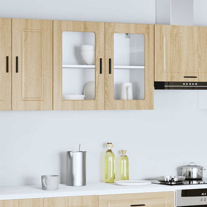 vidaXL Küchen-Hängeschrank mit Glastür Porto Sonoma-Eiche
