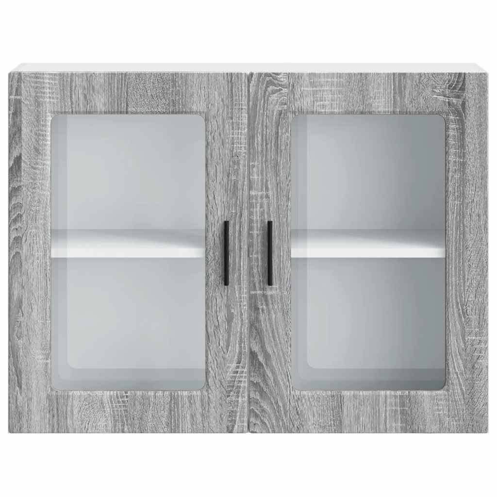 vidaXL Meuble haut de cuisine avec porte vitrée Porto Gris Sonoma