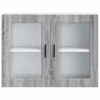 vidaXL Meuble haut de cuisine avec porte vitrée Porto Gris Sonoma