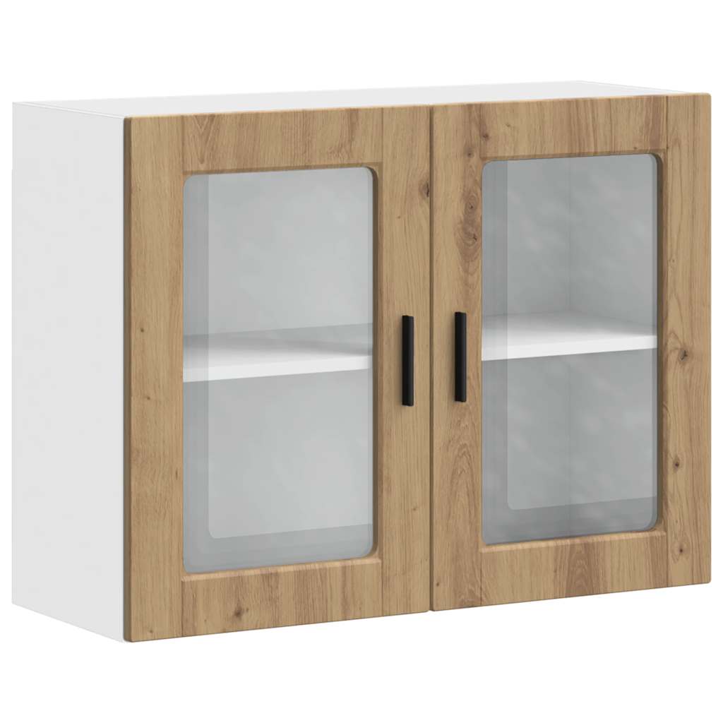 vidaXL Küchen-Hängeschrank mit Glastür Porto Artisan-Eiche