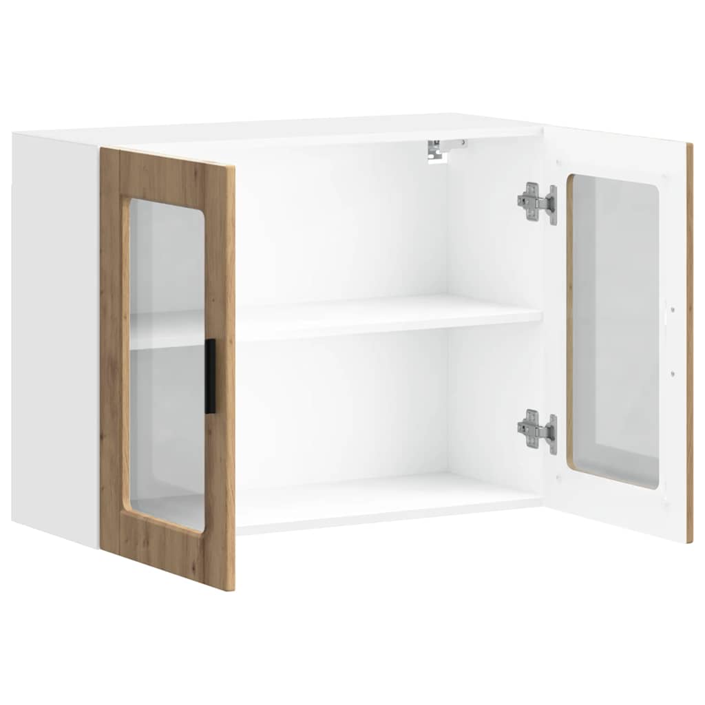 vidaXL Küchen-Hängeschrank mit Glastür Porto Artisan-Eiche