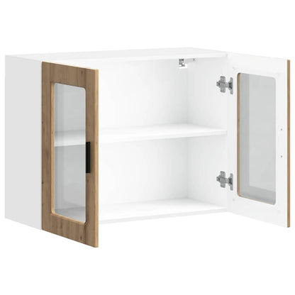 vidaXL Küchen-Hängeschrank mit Glastür Porto Artisan-Eiche