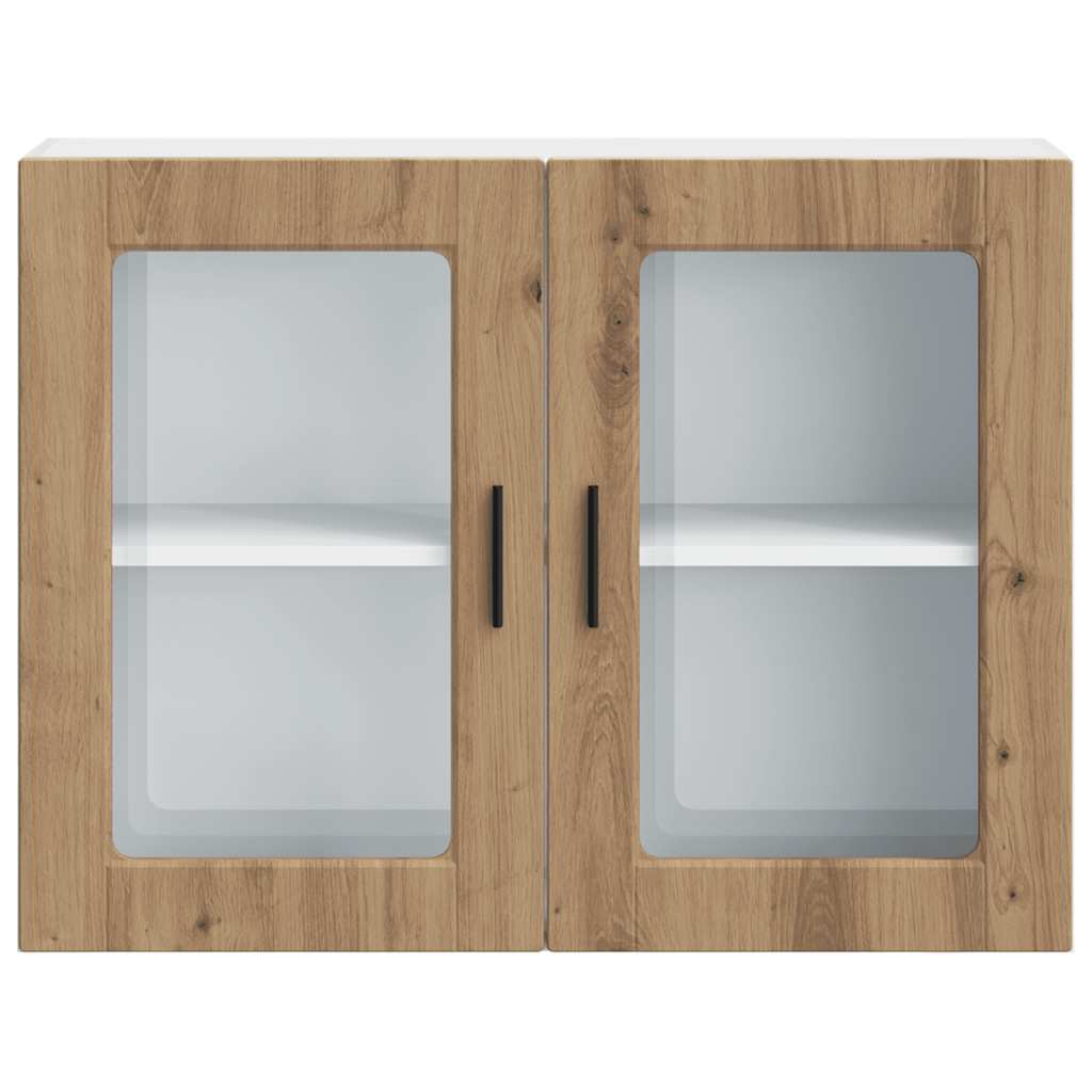 vidaXL Küchen-Hängeschrank mit Glastür Porto Artisan-Eiche