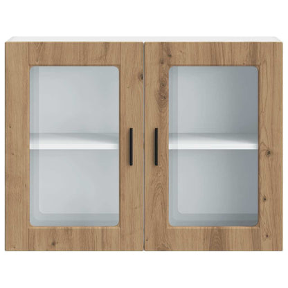 vidaXL Küchen-Hängeschrank mit Glastür Porto Artisan-Eiche