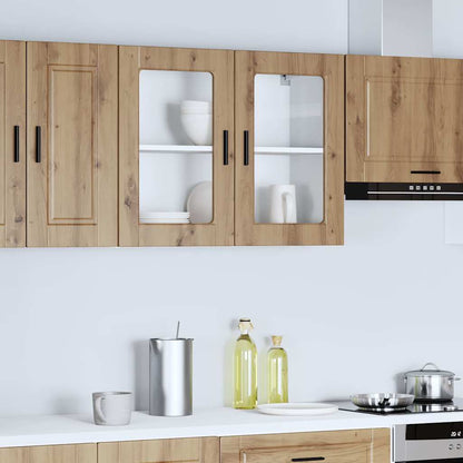 vidaXL Küchen-Hängeschrank mit Glastür Porto Artisan-Eiche