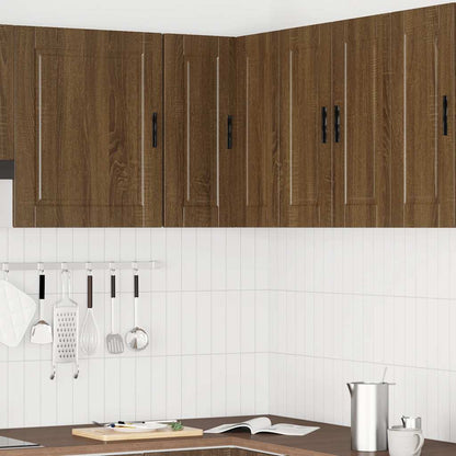 vidaXL Küchen-Eckhängeschrank Porto Braun Eichen-Optik Holzwerkstoff