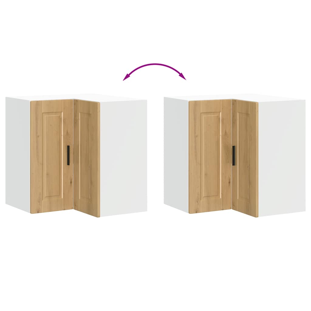 vidaXL Küchen-Eckhängeschrank Porto Artisan-Eiche Holzwerkstoff