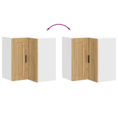 vidaXL Küchen-Eckhängeschrank Porto Artisan-Eiche Holzwerkstoff