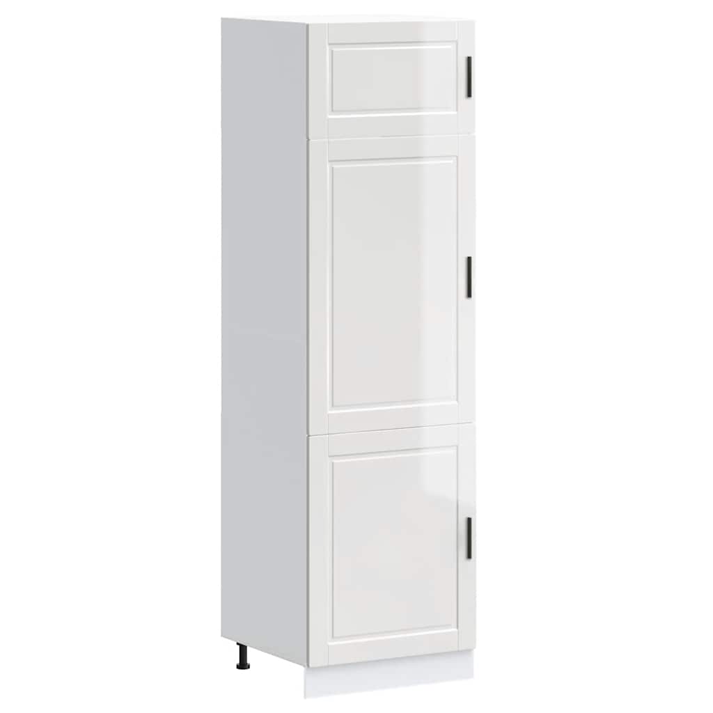 vidaXL Meuble haut de cuisine Porto blanc brillant en bois d'ingénierie