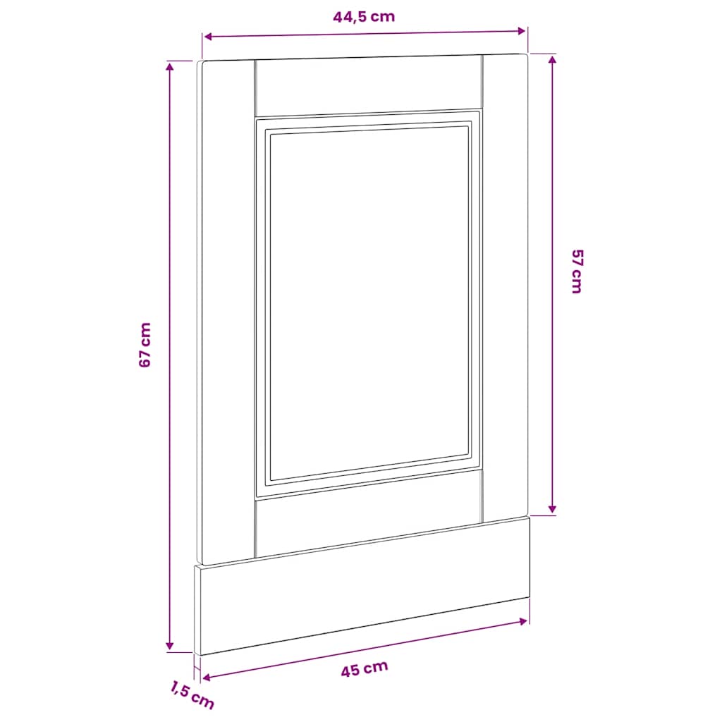 vidaXL Geschirrspülerblende Porto Weiß 45x1,5x67 cm Holzwerkstoff
