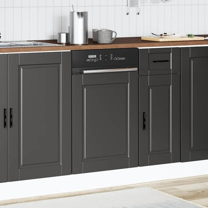 vidaXL Geschirrspülerblende Porto Schwarz 45x1,5x67 cm Holzwerkstoff