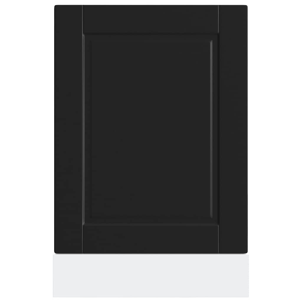 vidaXL Geschirrspülerblende Porto Schwarz 45x1,5x67 cm Holzwerkstoff