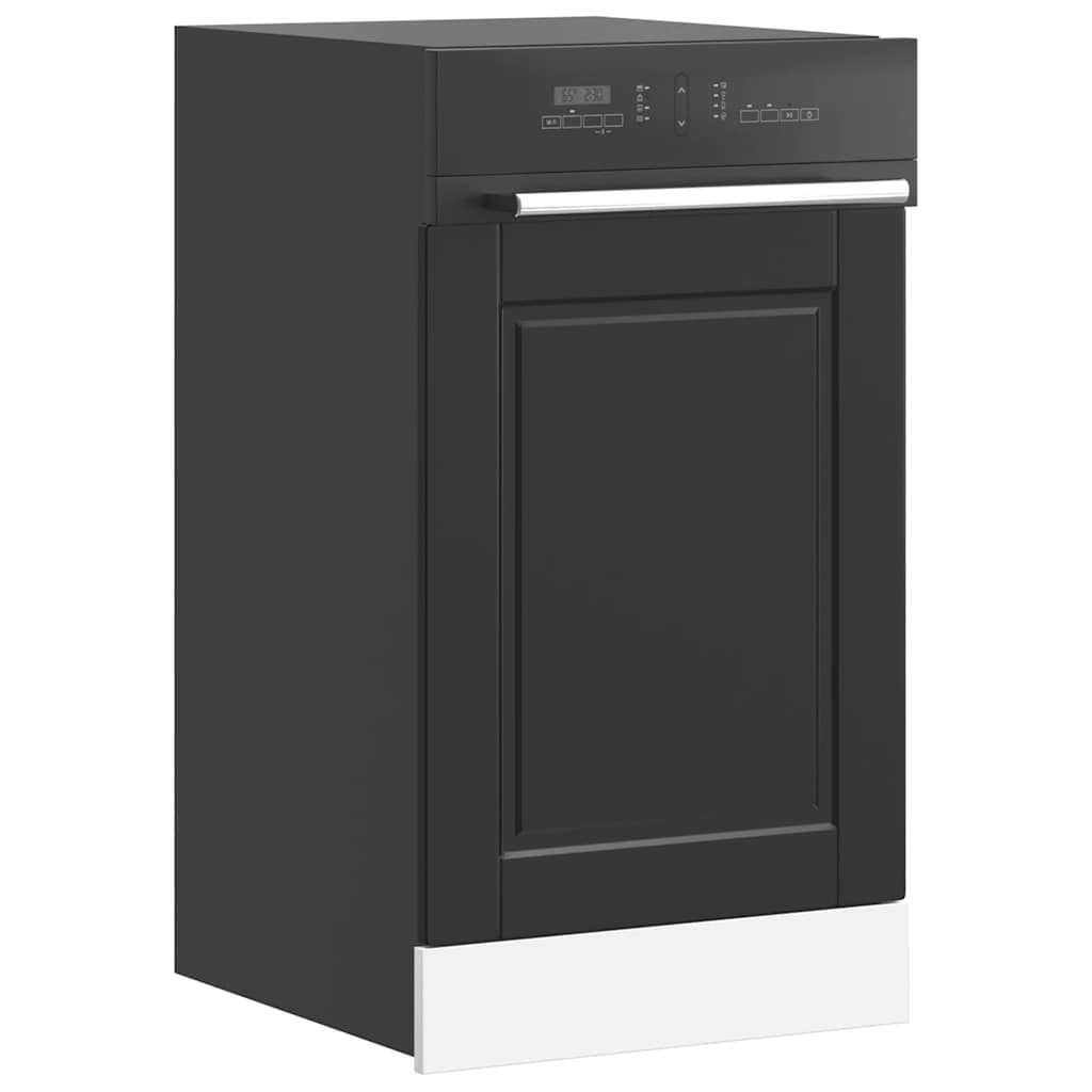 vidaXL Geschirrspülerblende Porto Schwarz 45x1,5x67 cm Holzwerkstoff