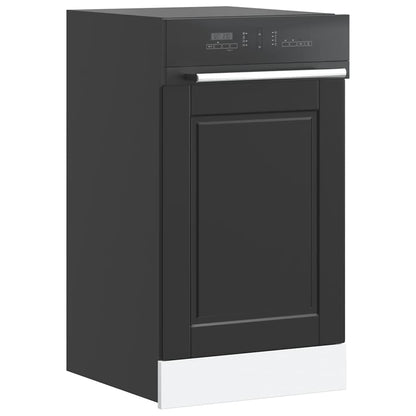 vidaXL Geschirrspülerblende Porto Schwarz 45x1,5x67 cm Holzwerkstoff