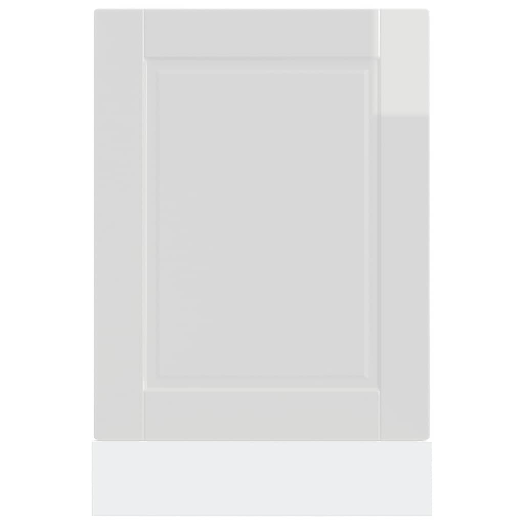 vidaXL Geschirrspülerblende Porto Hochglanz-Weiß 45x1,5x67 cm