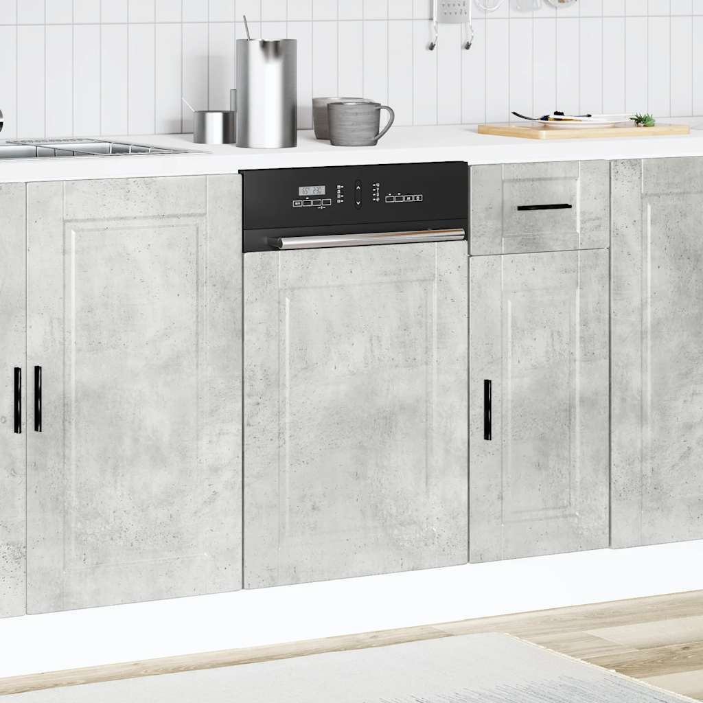 vidaXL Geschirrspülerblende Porto Betongrau 45x1,5x67 cm Holzwerkstoff