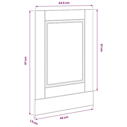 vidaXL Geschirrspülerblende Porto Betongrau 45x1,5x67 cm Holzwerkstoff