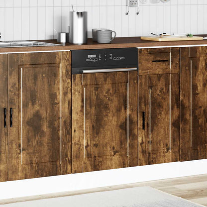 vidaXL Façade de lave-vaisselle Porto en chêne fumé 45 x 1,5 x 67 cm