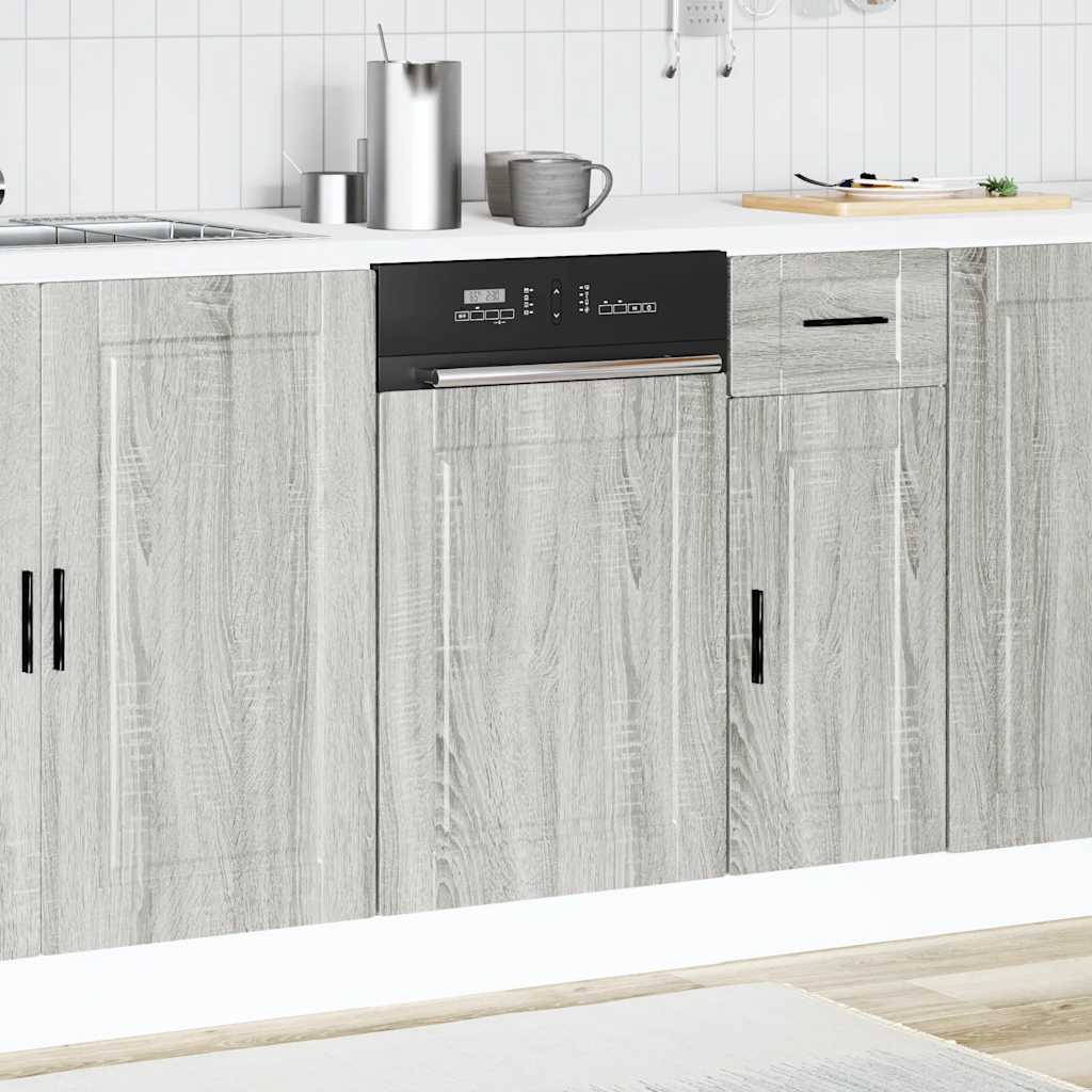vidaXL Geschirrspülerblende Porto Grau Sonoma 45x1,5x67 cm