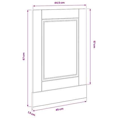 vidaXL Geschirrspülerblende Porto Grau Sonoma 45x1,5x67 cm
