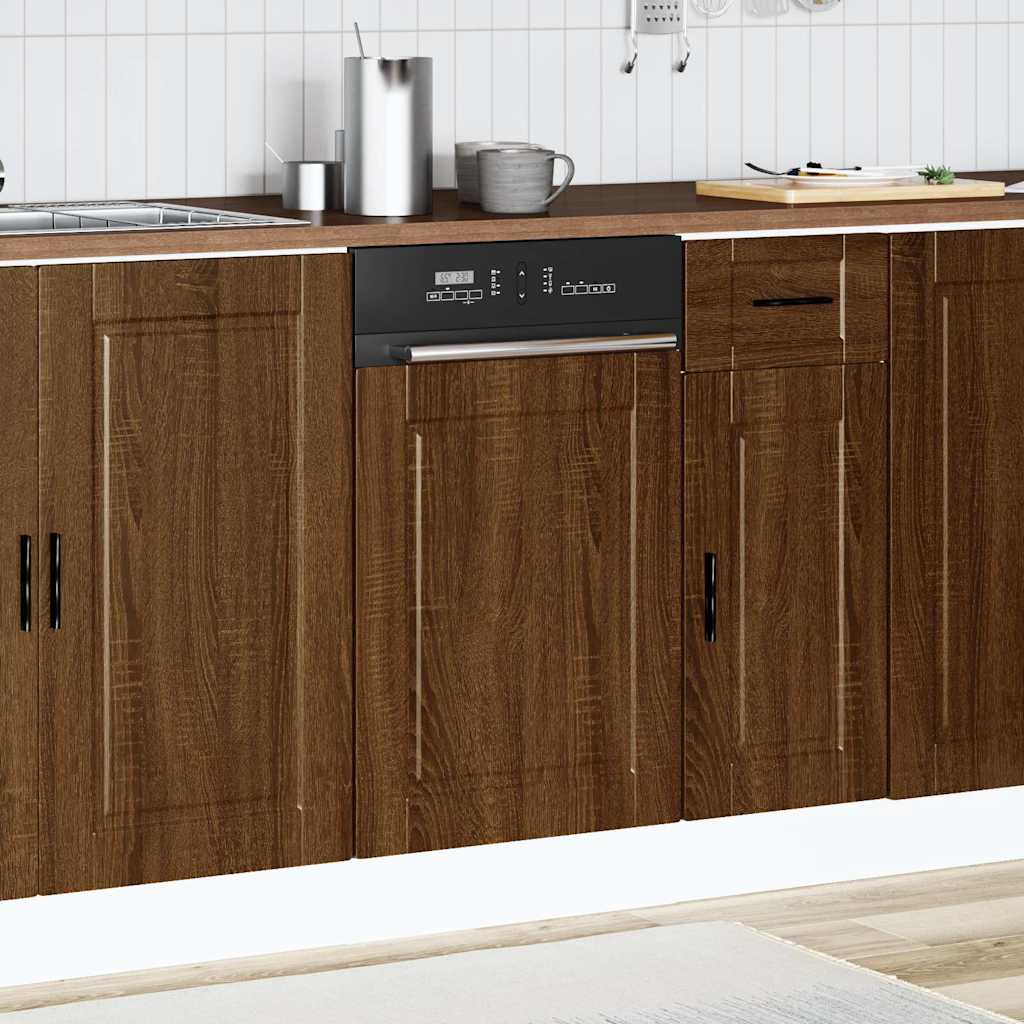 vidaXL Geschirrspülerblende Porto Braun Eichen-Optik 45x1,5x67 cm