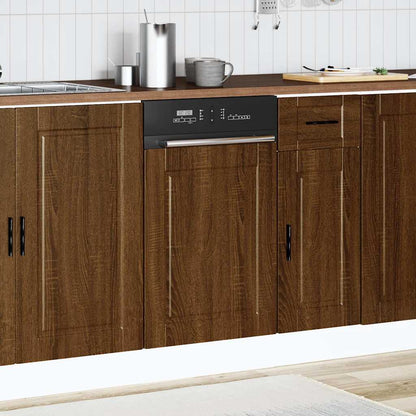 vidaXL Geschirrspülerblende Porto Braun Eichen-Optik 45x1,5x67 cm
